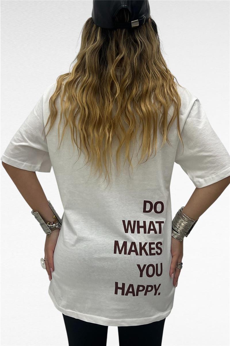 t-shirt con stampa sul retro happy